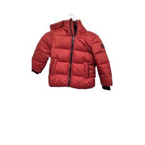 Michael Kors Kids Orange Puffer Jacket Hood & Zip Closure Size 4T Polyester Line